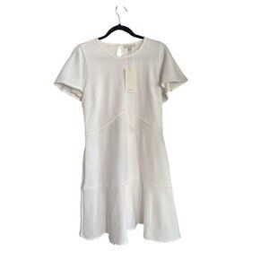 Joie Cybele White Short Sleeve Dress Size Large NWT Keyhole Cutout Womens
